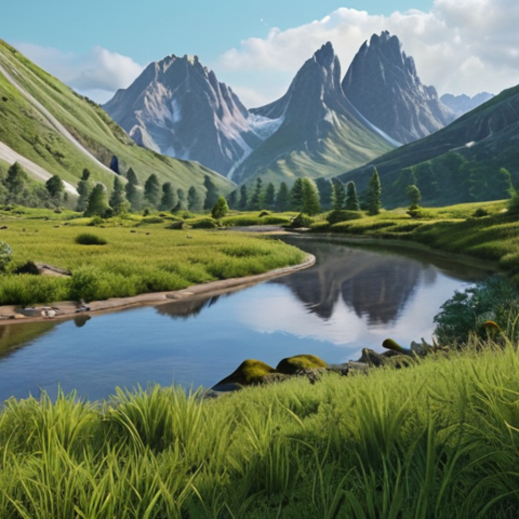 **

*   **Prompt:** "Beautiful nature landscape, slightly threatened. Evokes hope and action for environmental protection."

**